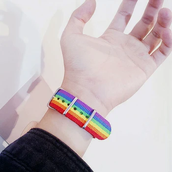 

1pc New Rainbow Wristband Rainbow Bracelet Nylon Versatile couple Bracelet Wristband Bracelet Jewelry For Women Men