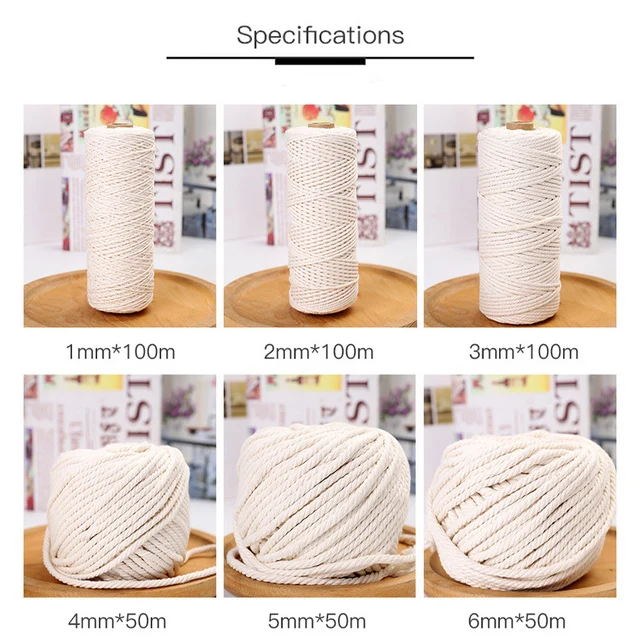 140pcs/set Macrame Cord Set 100mm Natural Macrame Cord Rope 3mm with 100pcs  Wood Beans for DIY Craft Plant Hangers Knitting - AliExpress