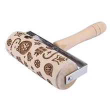 Рельефная Скалка, рождественские деревянные скалки, домашние рождественские вечерние печенье, торты, формы для выпечки, детские инструменты для приготовления теста DIY