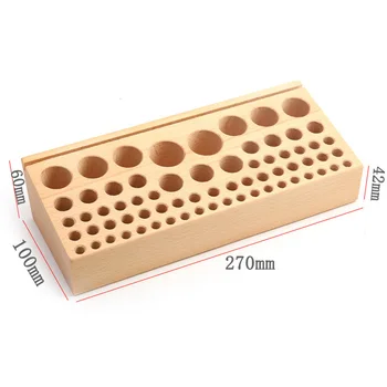 

68-hole Leather Hand Sewing DIY Beech Tool Holder Stand Rack Storage Box Ferramenta Organizers Woodworking Handcrafted