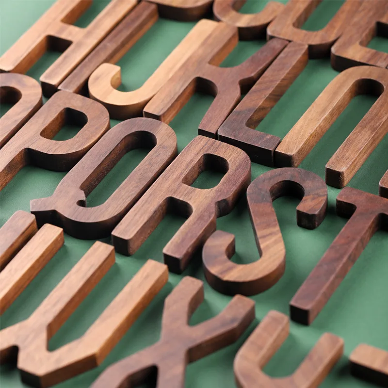 Black Walnut Wall Decorative Letters Numbers Combination DIY Adhesive Decoration House Numbes Home English Alphabet | Дом и сад