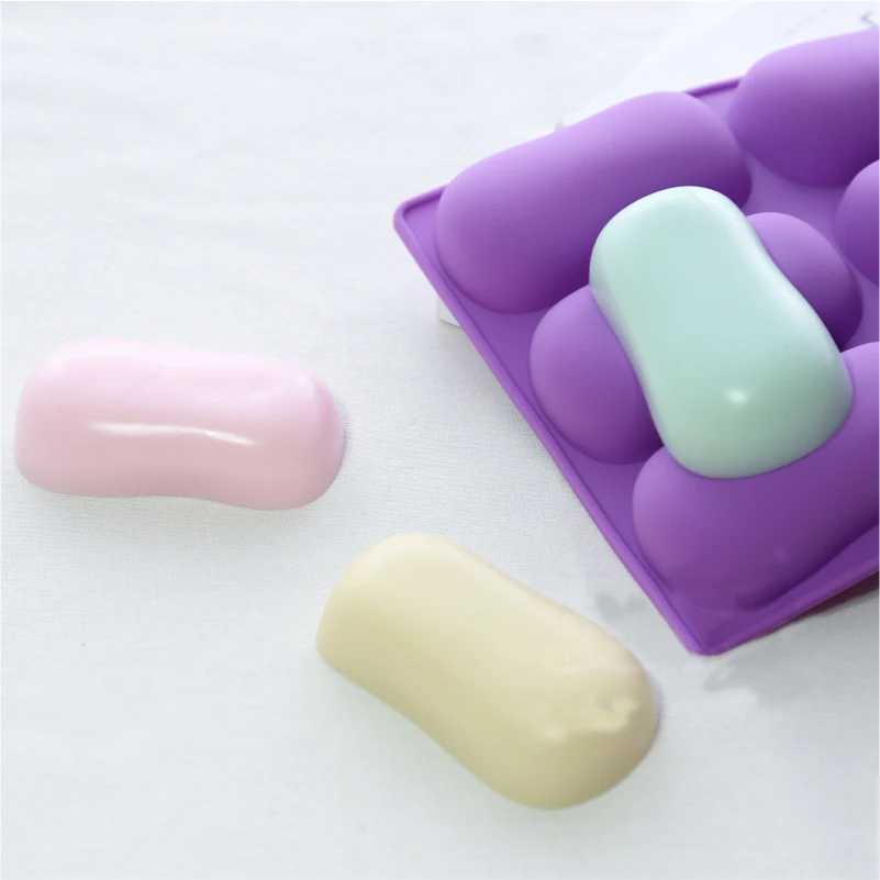 6 cavity силиконовая форма для мыла овальные Форма изготовления DIY ручной работы