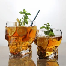 Прозрачная Хрустальная стеклянная чашка с черепом для виски, вина, водки, домашняя Питьевая Посуда, Подарочная чашка для мужчин