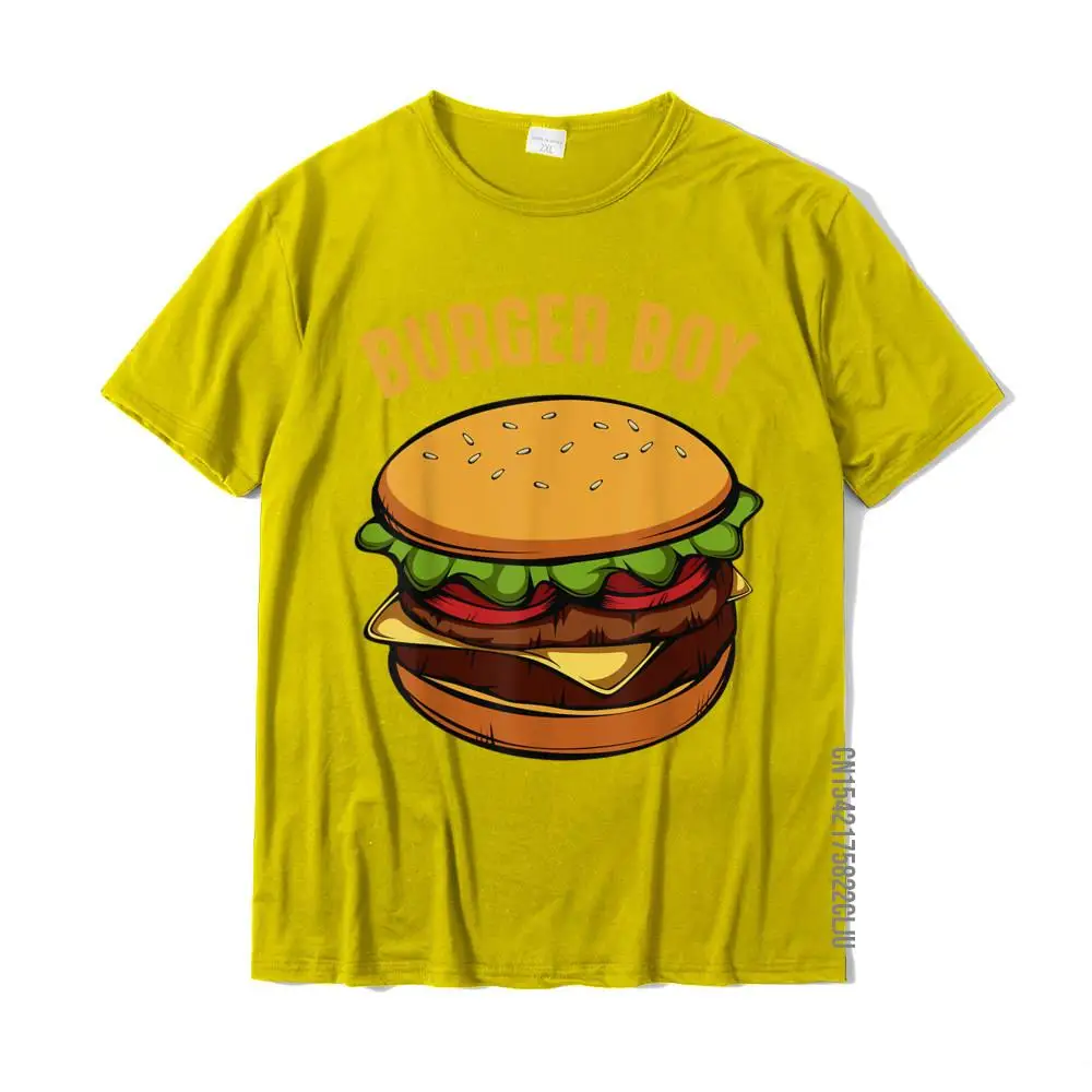Tops T Shirt Casual Tee-Shirts Father Day Latest Summer Short Sleeve All Cotton Round Neck Youth Tshirts Summer Hamburger Cheeseburger Burger Boy Funny Fast Food Lover T-Shirt__24363 yellow