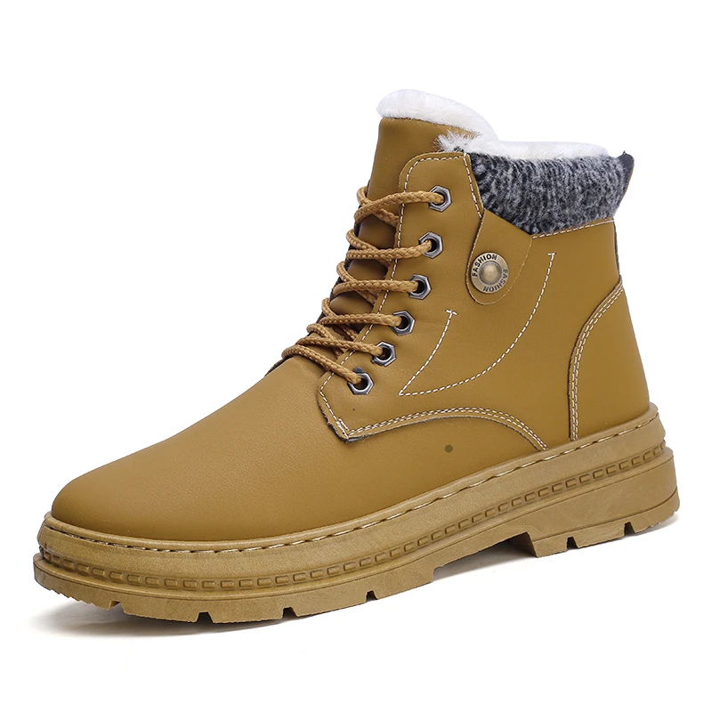 

Winter Casual plus velvet shoes Men High Top Work Boots Men Safety Shoes Waterproof non-slip Hiking shoes *H777