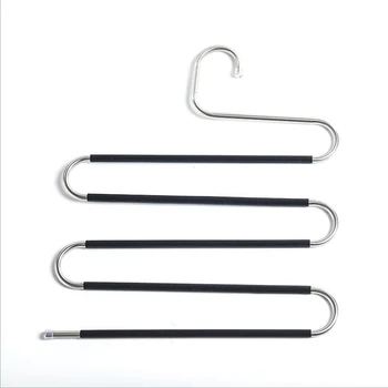 

5 Pieces Pants Hangers Non Slip Space Saving Hangers Stainless Steel Clothes Hangers Organizer for Pants Jeans Scarf