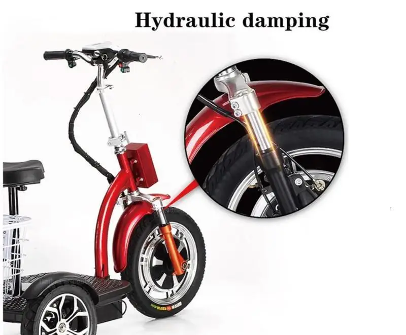 Daibot Mini Electric Tricycle Scooter Electric Scooters Removable BatteryBasket 16 Inch 48V 500W Electric Scooter Adults Kids (15)