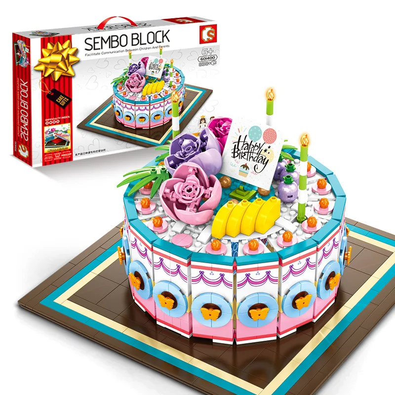 

Baby Semp Building Blocks 601400 Birthday Cake Building Blocks Creative Toy Gift Cake House Assembled Building Blocks Splicing T