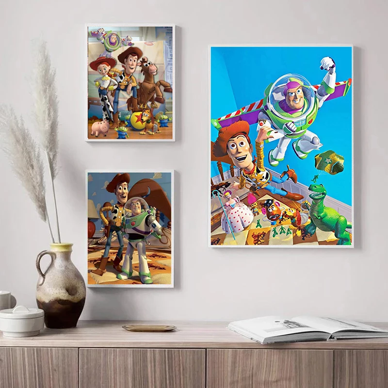 Абстрактная Картина на холсте История игрушек Disney Мультяшные акварельные принты