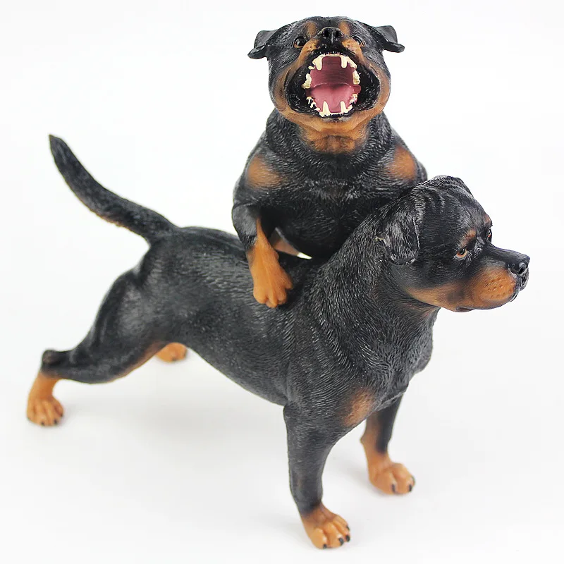 Детская цельная Модель Статуэтка дикого животного Rottweiler Pet Dog Garage Kit игрушка украшение