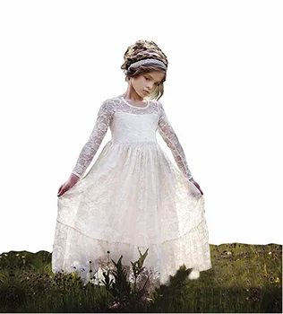 

Girls Dress Kids Princess Dresses Long Sleeved Lace Bow Wedding Party Dress Noble Children Clothes 6 8 10 12 14 Teenager Girl