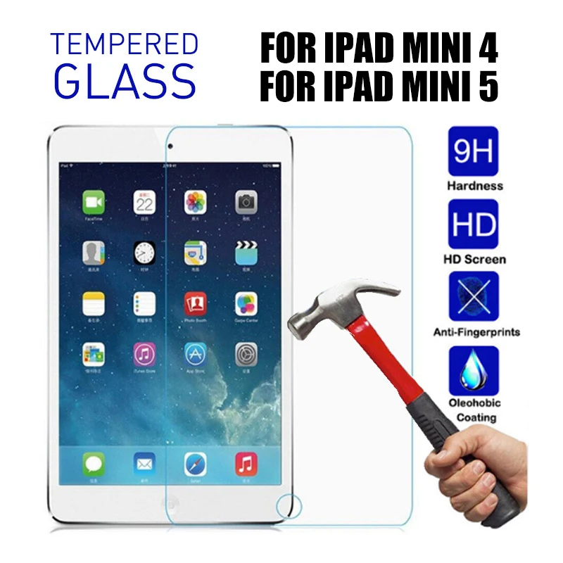 Мятно-зеленый чехол, чехол для IPad Mini 4 5, чехол из жесткого поликарбоната, мягкий силиконовый чехол для IPad Mini 4 5, чехол, Funda - Цвет: Tempered Glass