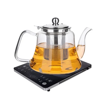 

High Temperature Resistant Glass Flower Glass Flower Teapot Stainless Steel Base Tea / Fruit Tea / Tea Pitcher Water Pitcher