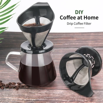

Easy Clean Cafe Americano Coffee Filter Paper Cup Fine Mesh Brewer Anti-scald Pour Over Bar Accessories Replacement Gadgets