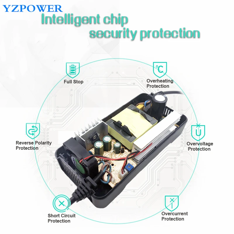 YZPOWER авто стоп 84V 2.5A литиевая батарея зарядное устройство для 20S 3 6 V/3 7 V литий