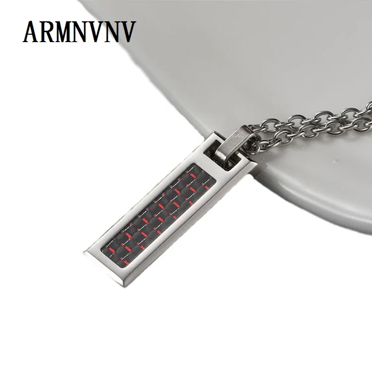 ARMNVNV Новая мода углеродное волокно инкрустация Подвески из вольфрама ожерелье s для мужчин Titanuim стальная цепочка ожерелье