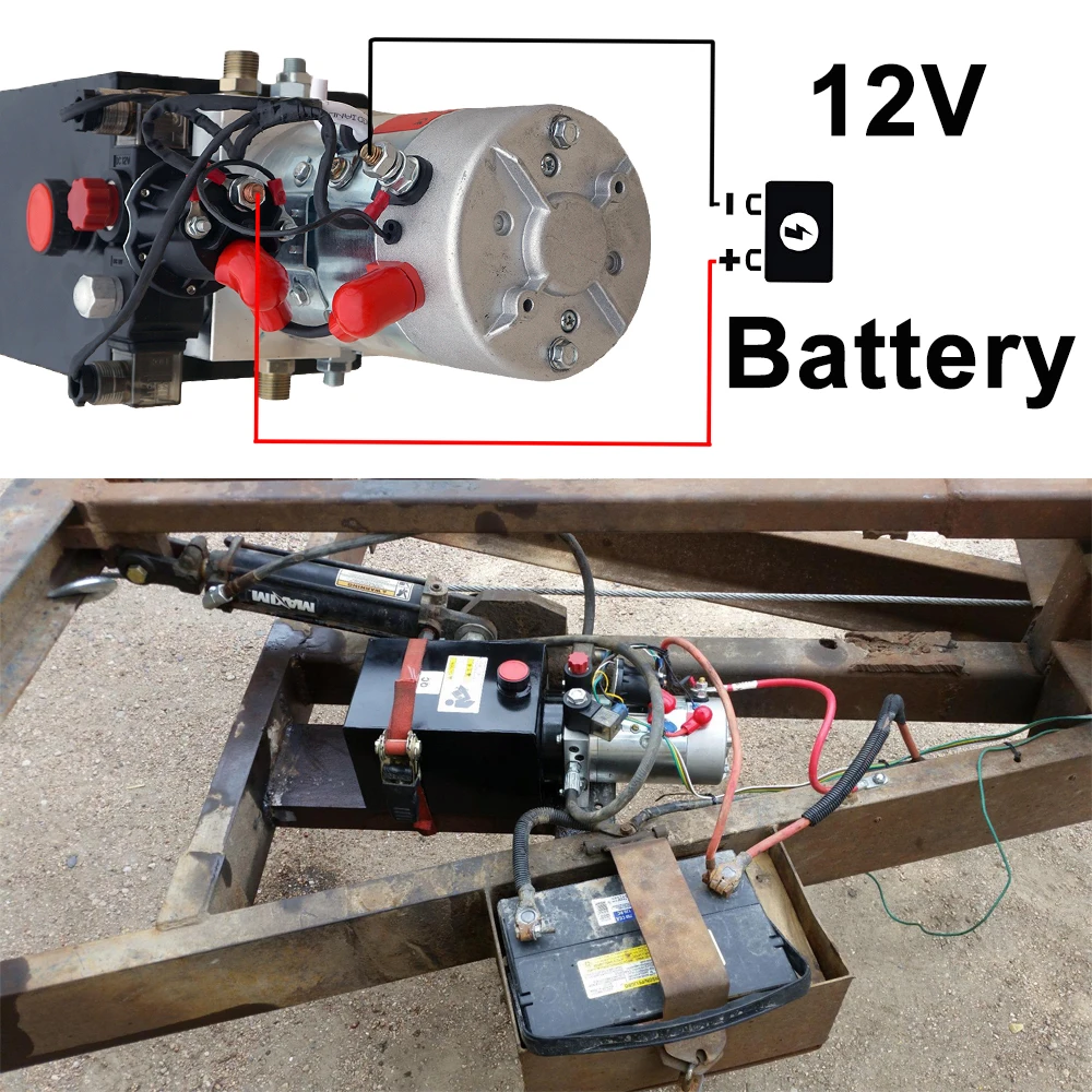6L двойного действия Электрический гидравлический насос блок питания подъемник DC 12V мотор для трейлера автомобиля