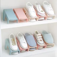 Household Plastic Shoe Storage Rack Double Shoe Support Integrated Simple Space Economy Shoe Rack Save Space 2