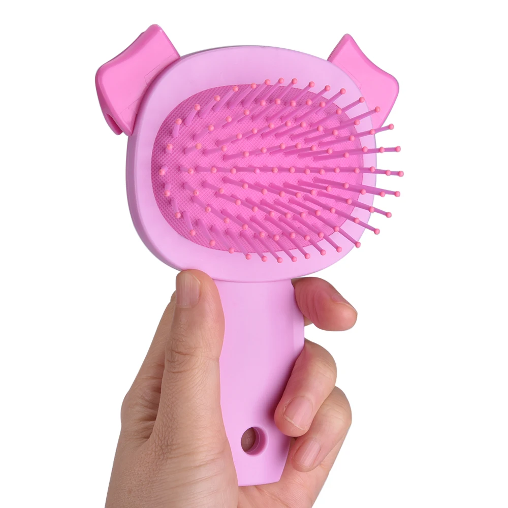 Силиконовая щетка для волос головы шампунь для массажа волос моющая, для душа с милым мультяшным поросенком расчески для спа-ванна для Для женщин девочек инструмент для укладки волос