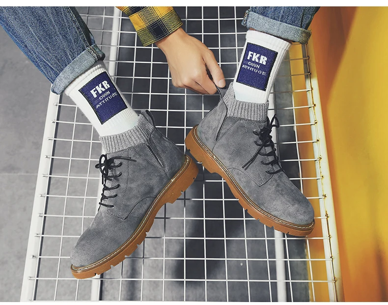 Luxury Brand Men Boots Winter With Fur Warm Snow Boots Men Ankle Boots Safety Shoes Men Footwear Fashion Botas Hombre