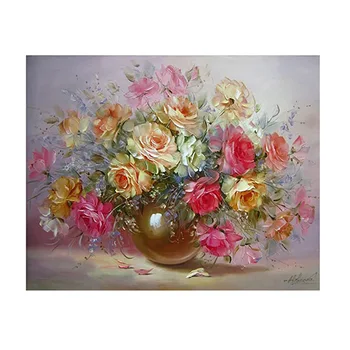 

DIY Canvas Painting for Adults Beginner Paint by Numbers Kits with Brushes Acrylic Pigment - Flower in the Bottle 16 x 20 inch