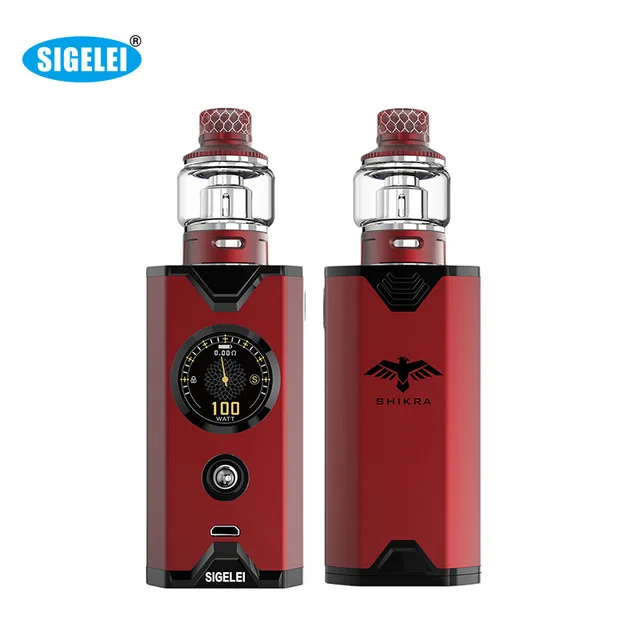Распродажа Sigelei Shikra Комплект 200 Вт TC коробка мод питание от dual 18650 Топ заполнение стиль сетки катушки электронная сигарета Vape комплект
