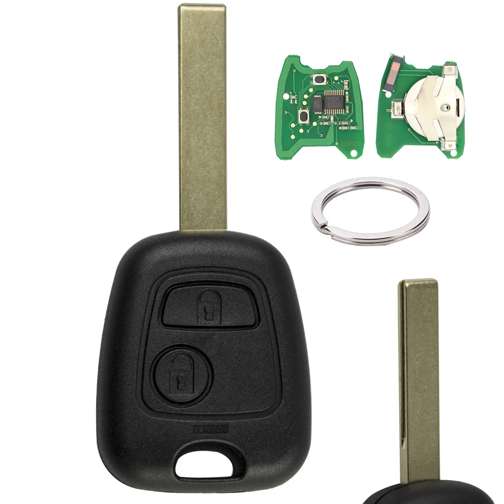 with groove blade OkeyTech 433 МГц ID46 чип 2 кнопки автомобильный запасной дистанционный брелок для Citroen C1 C3 для peugeot 307 без выреза пустой клинок Remtekey - Количество кнопок: with groove blade