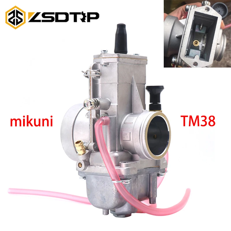 ZSDTRP мотоциклетный карбюратор Mikuni TM38 38 мм плоский комплект для Honda Yamaha Kawasaki Suzuki 150cc