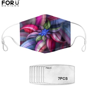 

FORUDESIGNS Lotus Flower Print Unisex High Elasticity Dustproof Mascarilla Mask with 2 Filters Prevention Half Face Mouth Mask