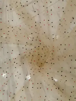 

5yards/bag Mixed color sequin beaded fashion simple style fabric for wedding dress design KC77#