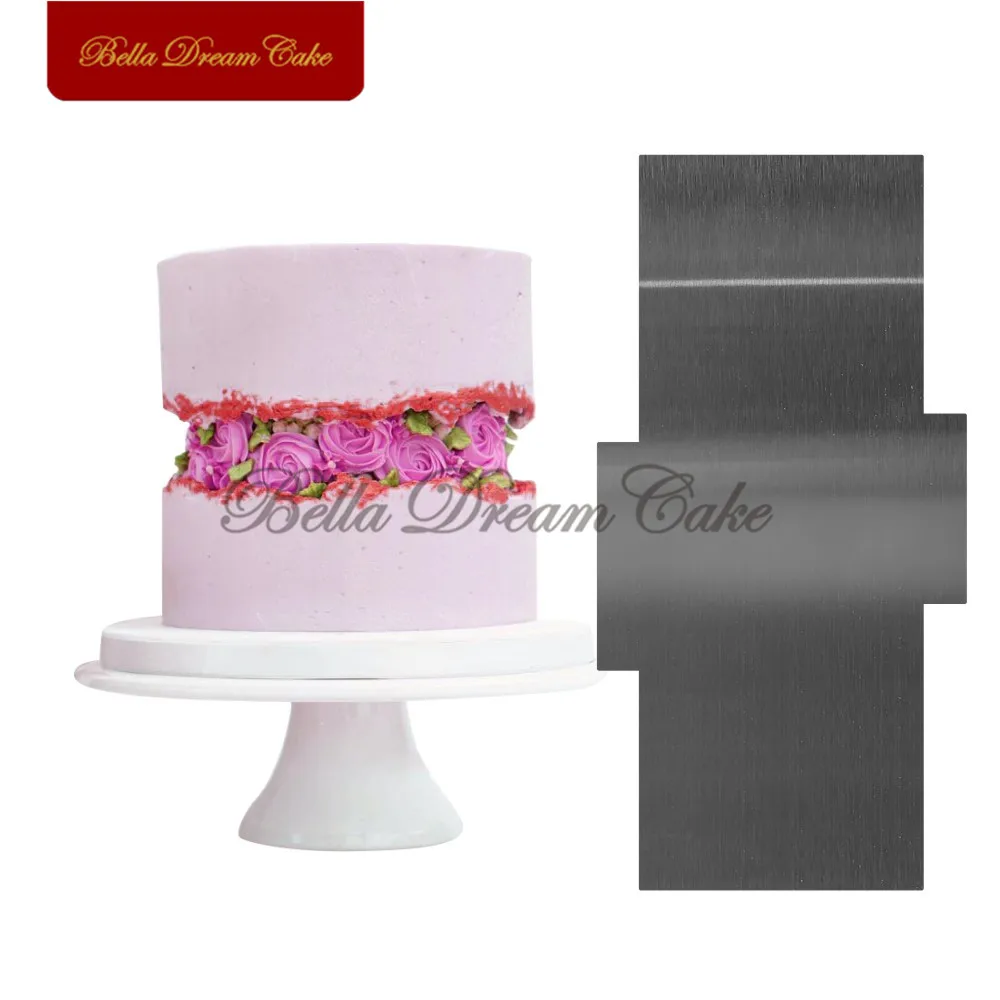  Double Side Center Fill Fault Line Stainless Steel Cake Scraper Cake Comb Baking Pastry Spatulas Sm