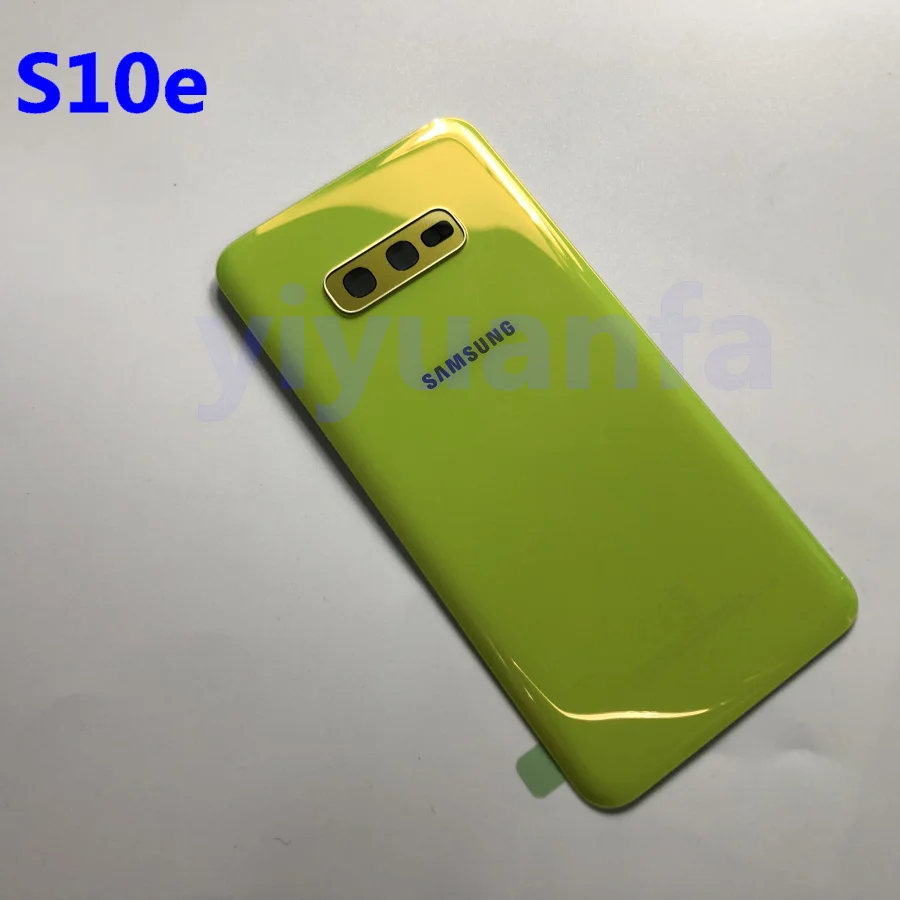 S10E yellow Для samsung Galaxy S10e G970 G970F G970FD задняя крышка батарейного отсека задняя стеклянная крышка Корпус чехол Замена батарейного отсека стекло камеры S10 - Цвет: S10E yellow