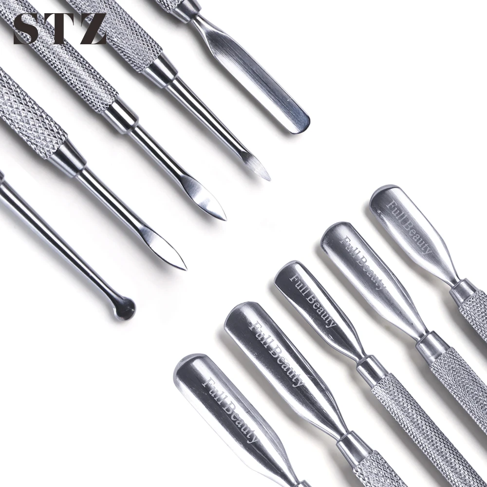 Luxury Offer for  STZ 1pcs Double Sided Nail Art Cuticle Pusher Spoon Remover UV Gel Polish Cleaner Dead Skin Push Na