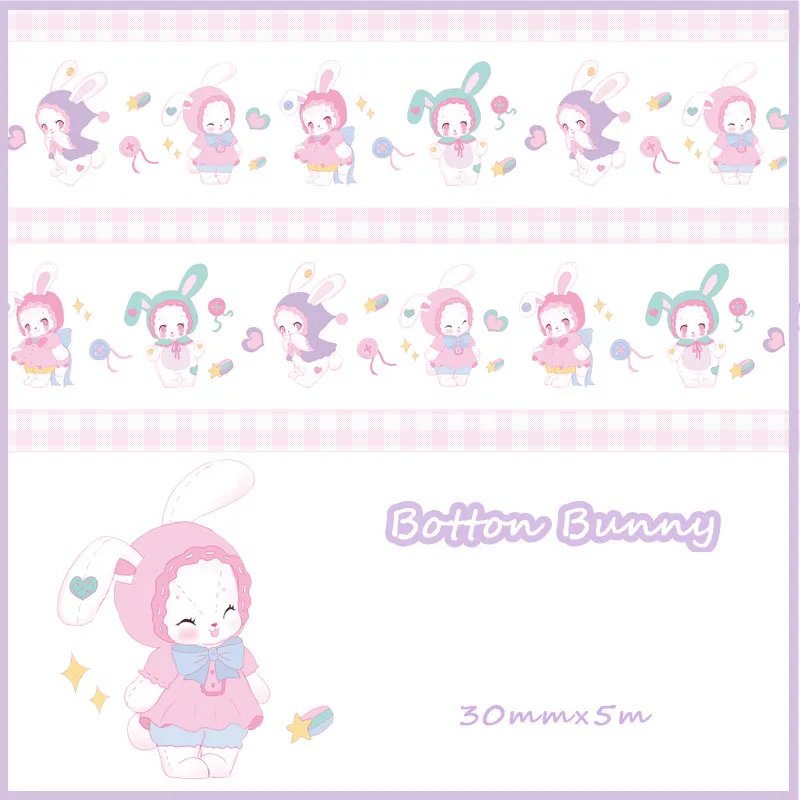 

Macaroon Hat Bunny Cute Button Shy Rabbit Sticker Cartoon Animal Rabbit Ear Girl Washi Tape DIY Scrapbooking Masking Tape
