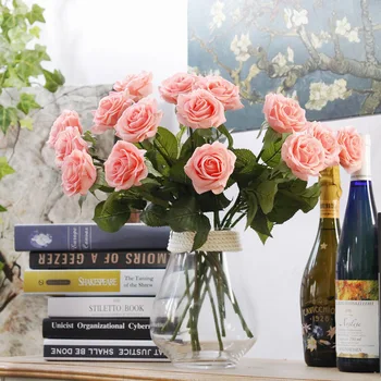 

Silk Rose Bouquet Fake Flower For Bride Wedding Decoretion Artificial Flowers Ins Style 43CM Indoor Plants For Home Decor