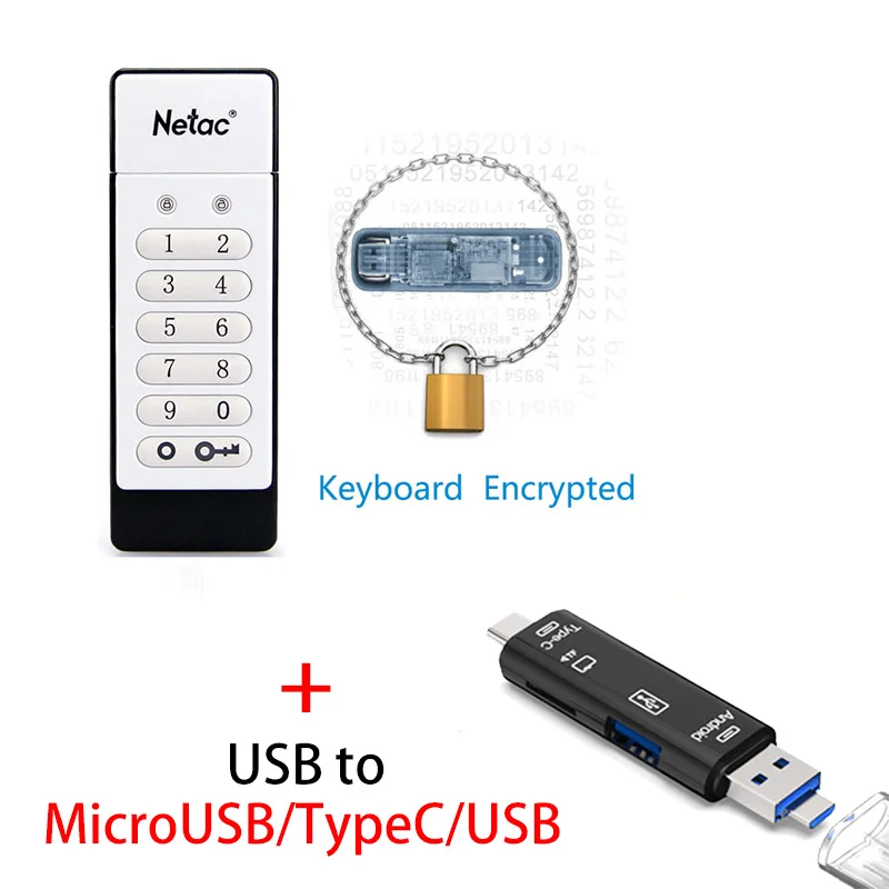 Клавиатура Netac зашифрованная USB 2,0 Флешка 64 ГБ 32 ГБ USB флеш-накопитель 32 64 16 ГБ флеш-накопитель USB флеш-накопитель диск на ключ памяти - Цвет: U618 Y211