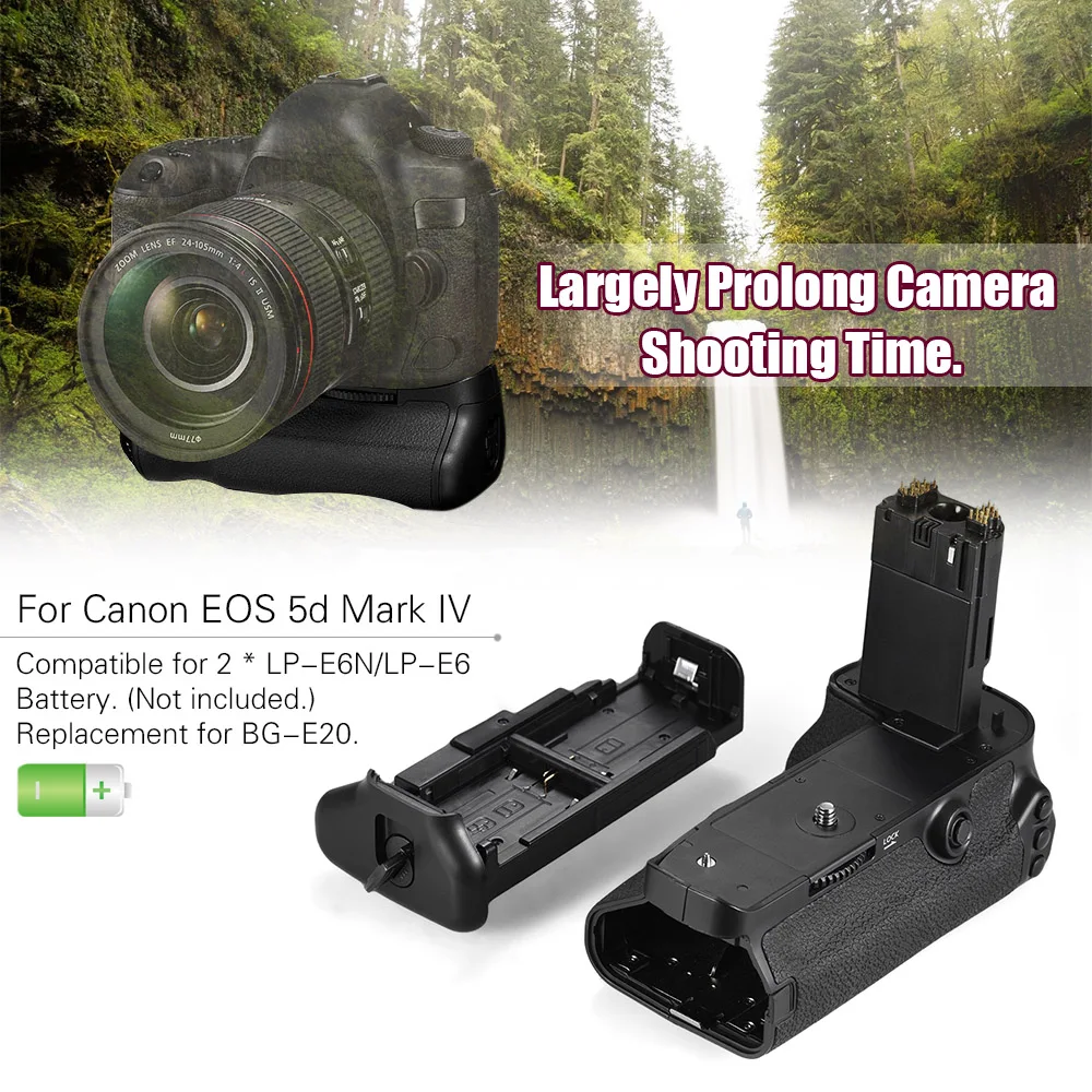Andoer BG-1W вертикальный Батарейный держатель Замена для BG-E20 для Canon EOS 5D Mark IV DSLR камеры