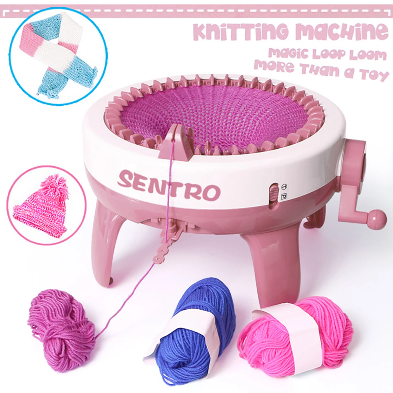 

40 Needle DIY Big Hand Knitting Machine Weaving Loom knit for Scraf Children Learning Toy Knitting Tools Threader Sewing Tool