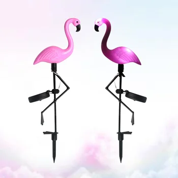 

2pc LED Solar Lawn Light Garden Lighting Outdoor Waterproof Ground Spotlight Flamingo Pattern