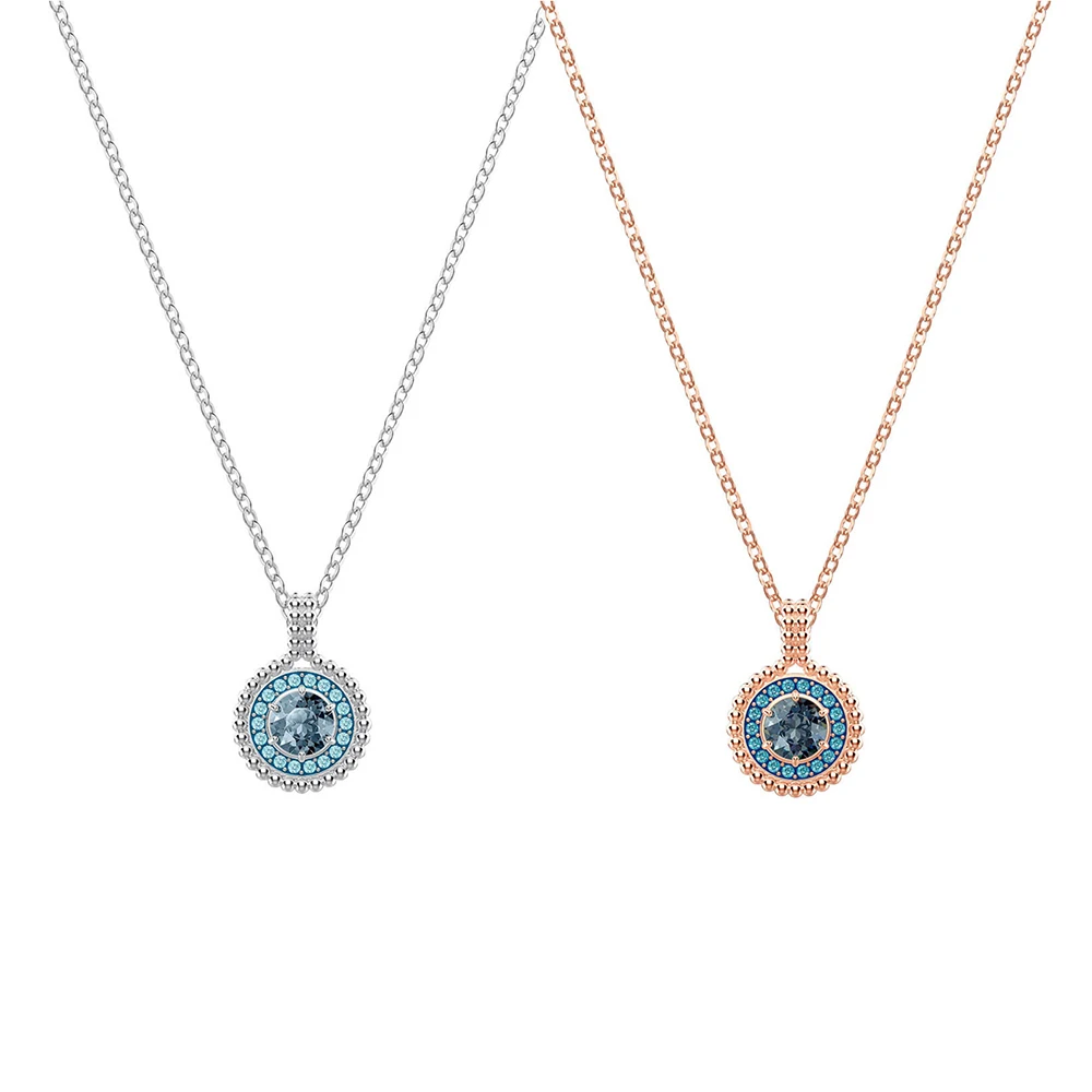 

SWA RO 2019 New OXYGEN Round Devil's Eye Necklace Female Sparkling Crystal for Mother Girlfriend Custom Luxury Glamour Jewelry