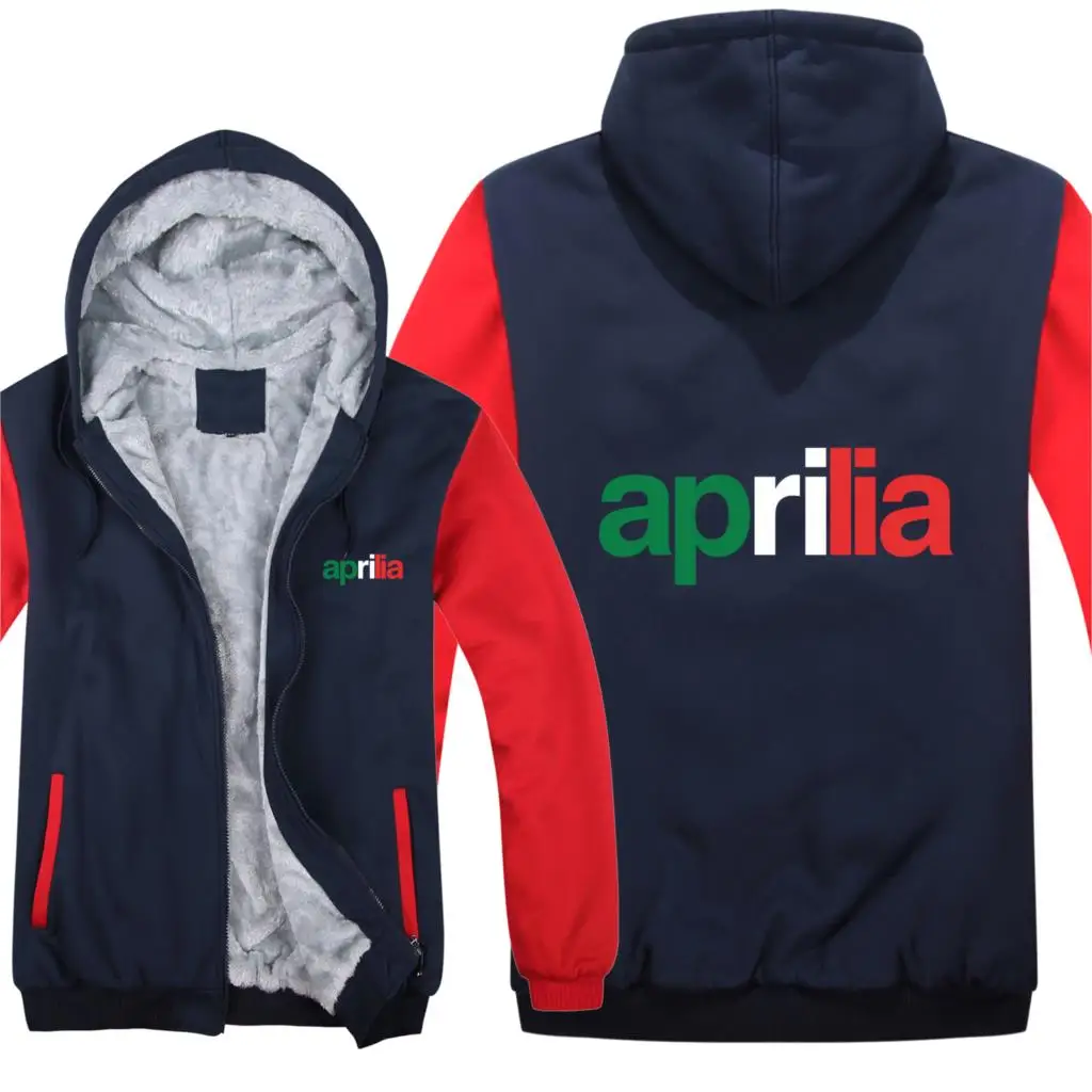 Мотоцикл Aprilia толстовки Мужская молния пальто флис утолщаются Aprilia мотор толстовка одежда для мужчин
