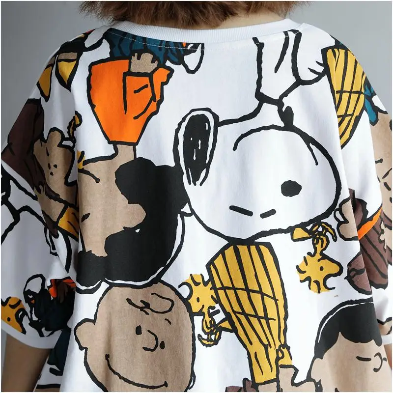 Женская хлопковая Футболка Kawaii футболка для полных лета корейская футболка с рисунком собаки белые Топы повседневные Забавные футболки Femme
