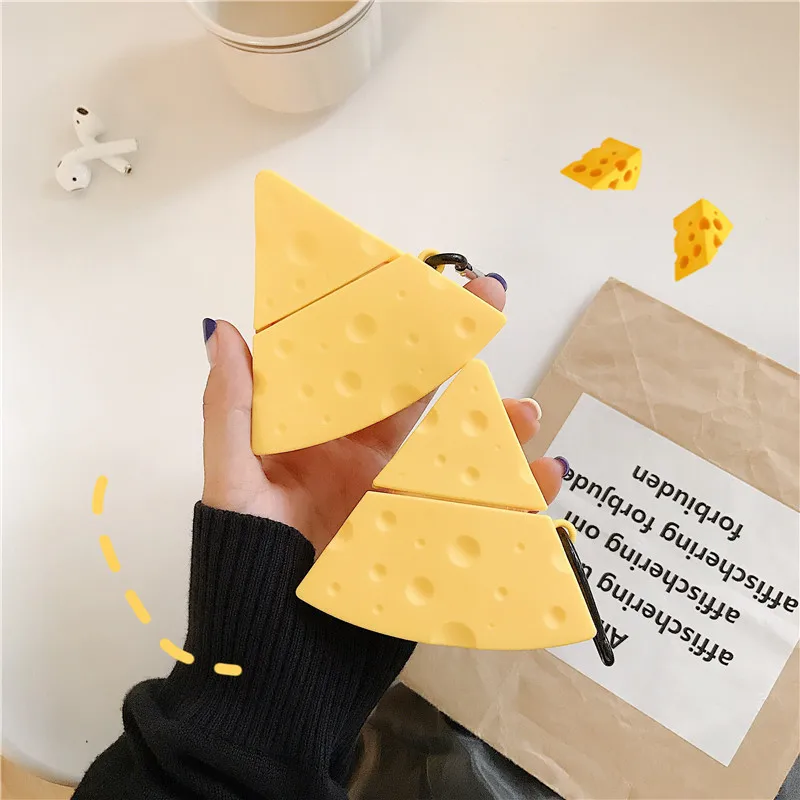 

For Airpods Case,Cheese Food Case For Airpods 1/2 Case Soft Silicone Earphone Headphone Cover For Airpods Pro Case Cover