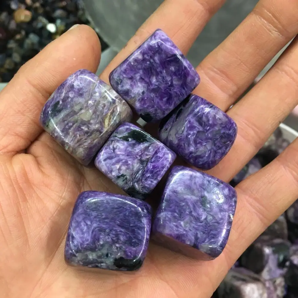 Природный чароит лечебный кристалл фиолетовый хароит|Камни| |