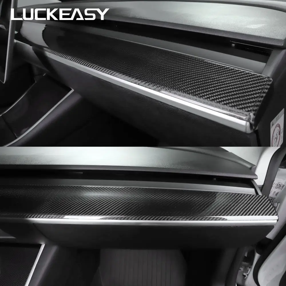 US $159.00 LUCKEASY For Tesla Model 3 Model Y 20172020 Car Interior Accessories Central Control True Carbon Fiber Instrument Panel