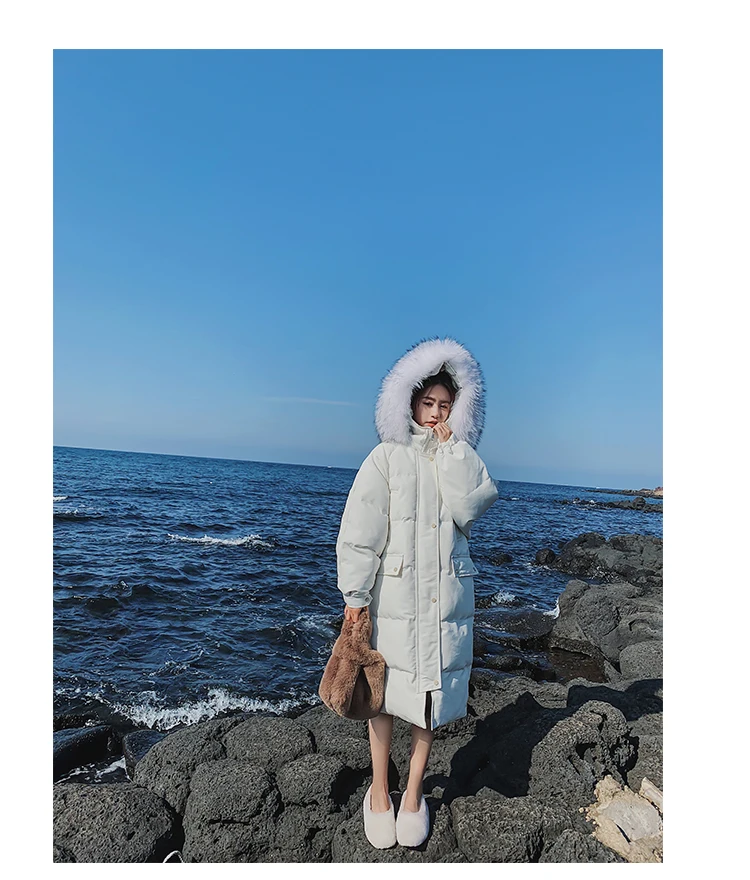 Large Cargo Have Been out, Long over-the-Knee Large Fur Collar Cotton Coat, Quality Good 8306-819