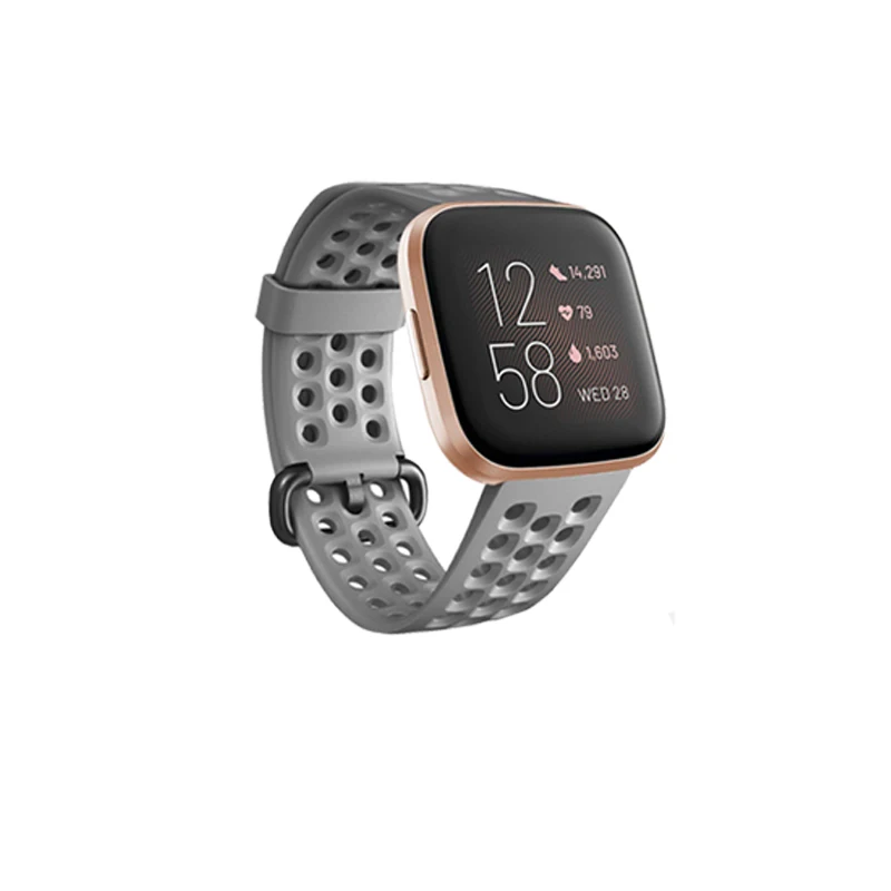gray Honecumi силиконовые ремни замена аксессуар дышащий для Fitbit Versa/Versa 2 Смарт часы фитнес Замена Полосы - Цвет: gray