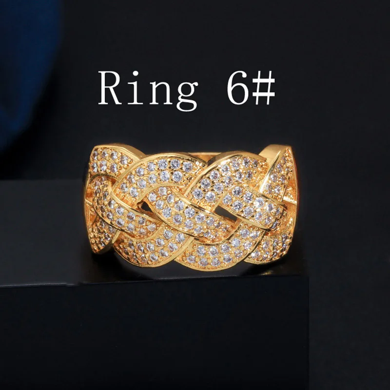 Pera, кубический цирконий, женские золотые ювелирные изделия, большой массивный широкий браслет, браслет, кольцо, набор для роскошного свадебного костюма, аксессуары Z054 - Окраска металла: Yellow Gold 6