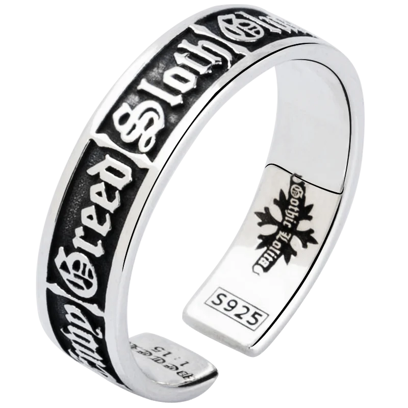 Семь католических грехов S925 стерлингового серебра кольца для мужчин и женщин модные ювелирные изделия