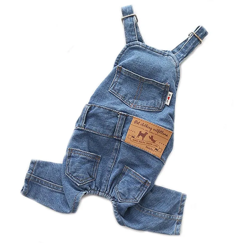 2020 Denim Jumpsuit for Dogs Blue Jeans Dog Overalls All Match Suit Chihuahua Pitbull Romper Summer Costume ropa perro | Дом и сад